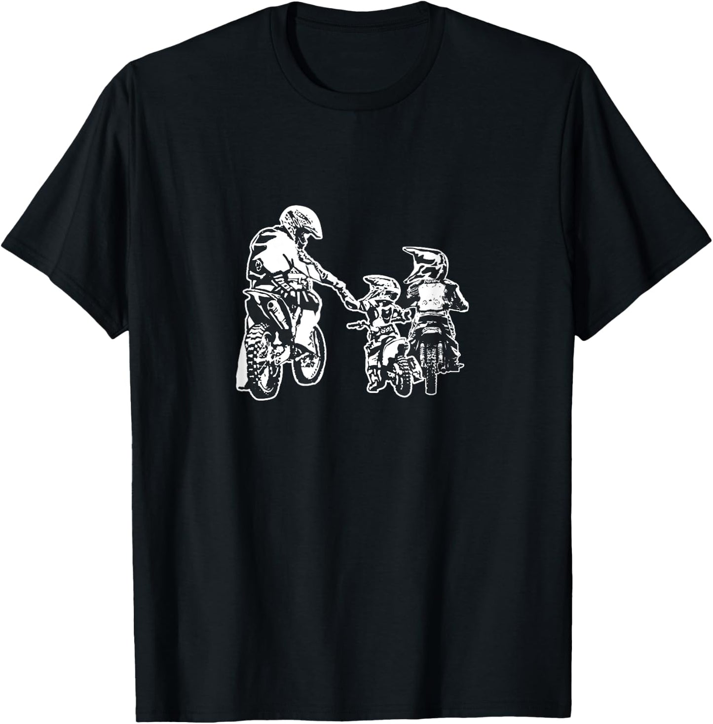 Dad And Sons Dirt Bike Racing Stunt Bike Motor Racing T-Shirt - T-Shirt | Black