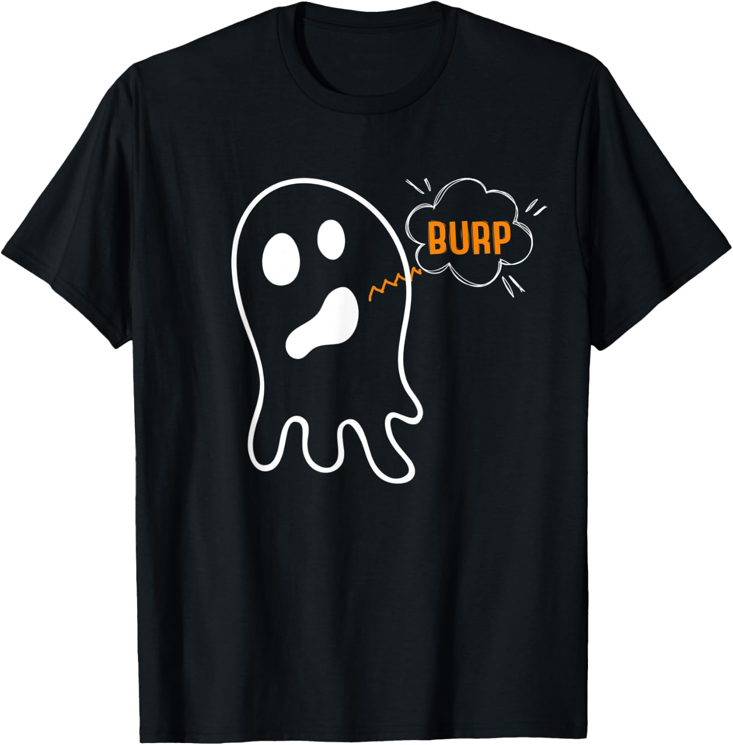 Burping Ghost Belch Burp Funny Halloween T-Shirt - T-Shirt | Black