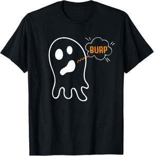 Burping Ghost Belch Burp Funny Halloween T-Shirt - T-Shirt | Black