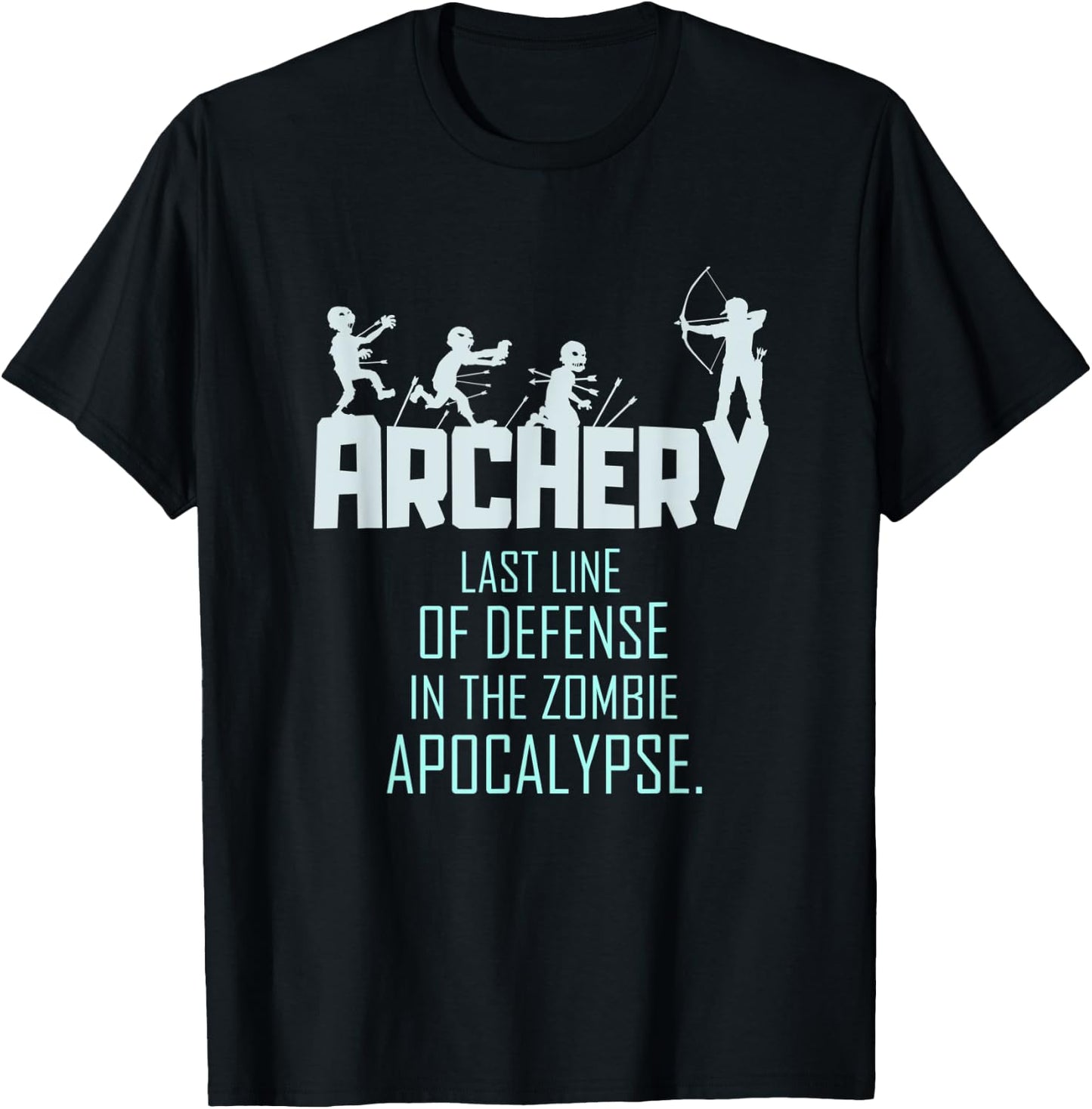 Funny Zombie Archery Gift Shirt Bow Archer T-Shirt - T-Shirt | Black