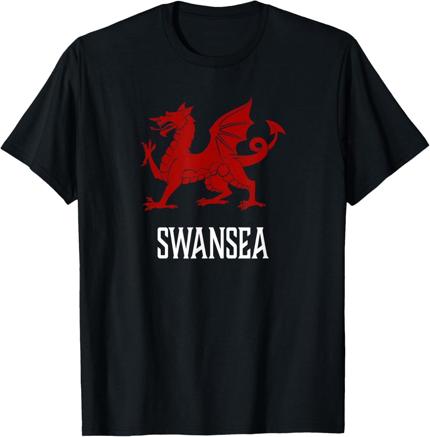 Swansea, Wales - Welsh Flag Cymru T-Shirt - T-Shirt | Black