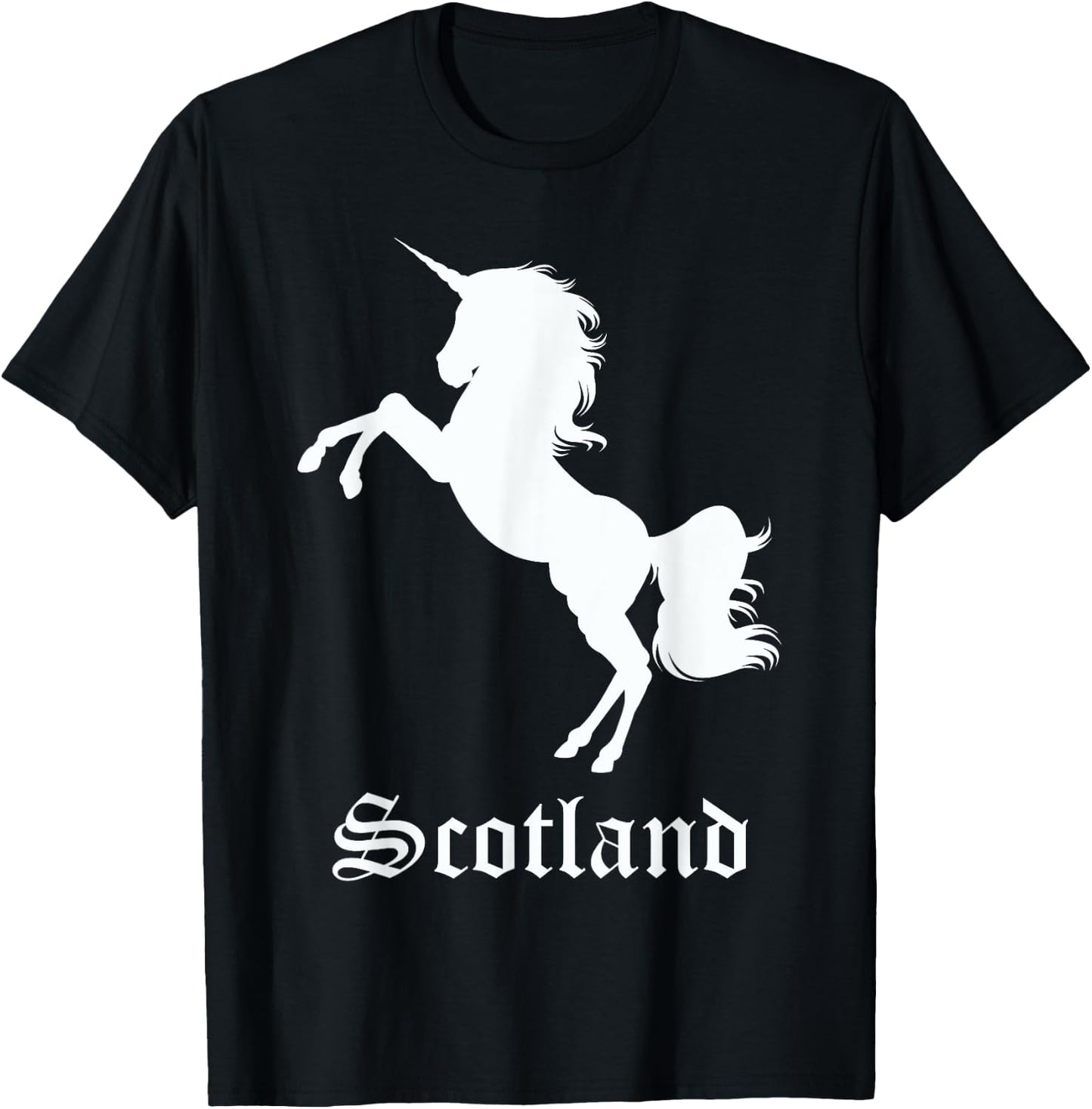 Scotland Unicorn Silhouette National Symbol Scottish Gifts T-Shirt - T-Shirt | Black