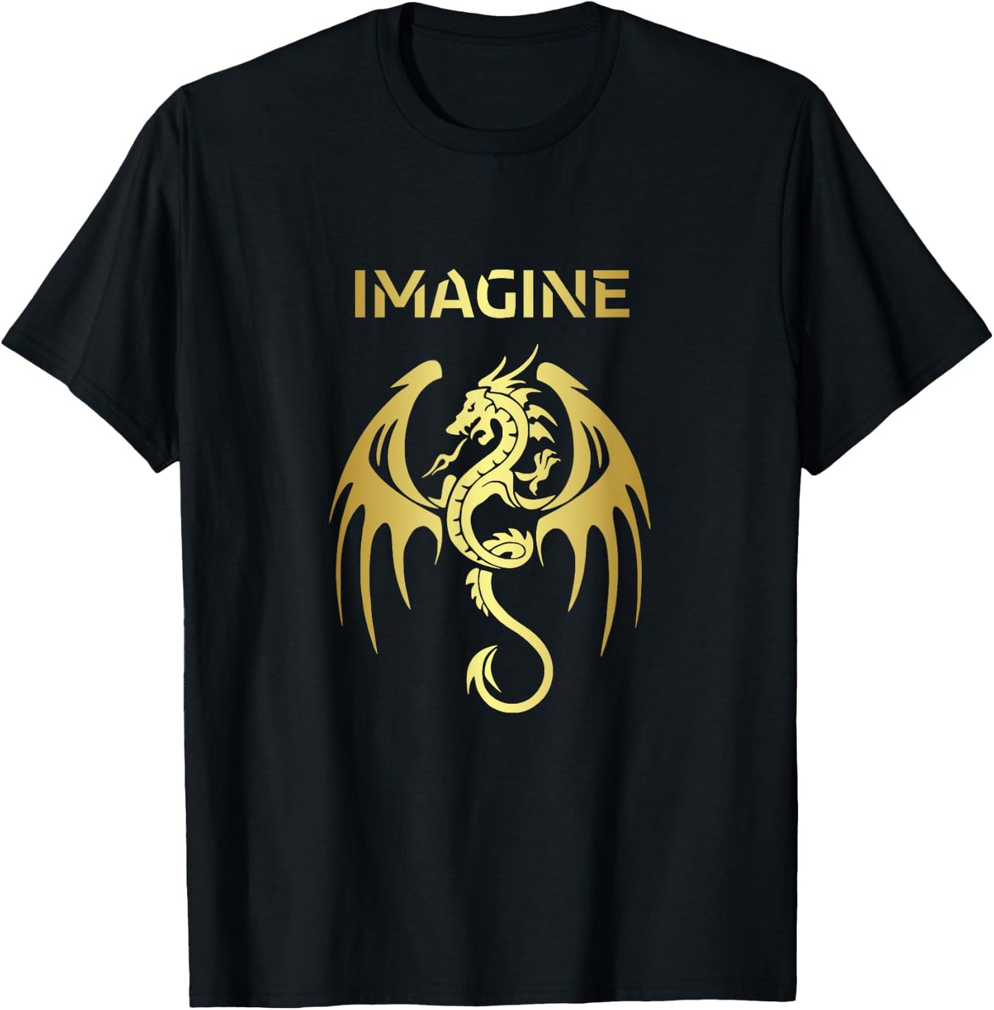 Fantasy Dragon Tattoo Style T-Shirt - T-Shirt | Black
