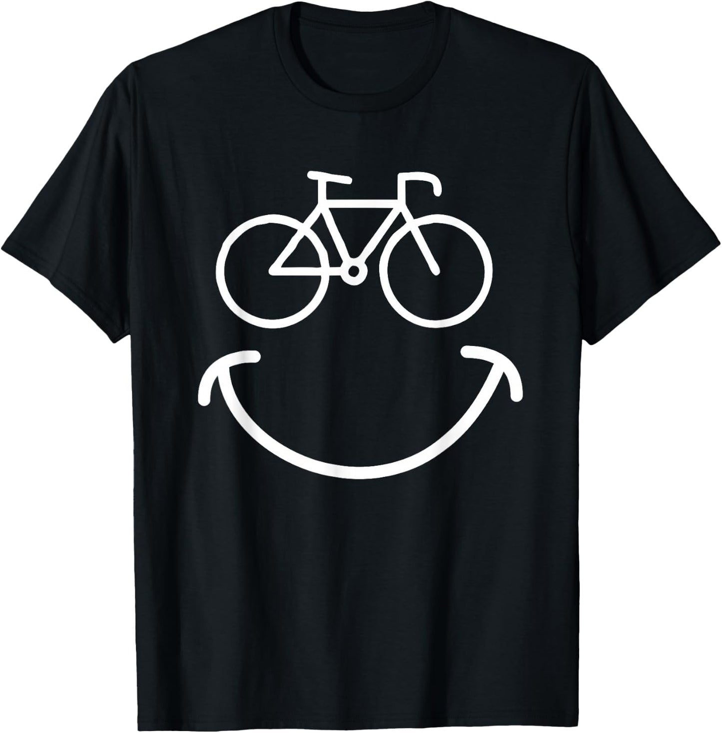 Happy Face Bike - Cycling And Cyclist T-Shirt - T-Shirt | Black