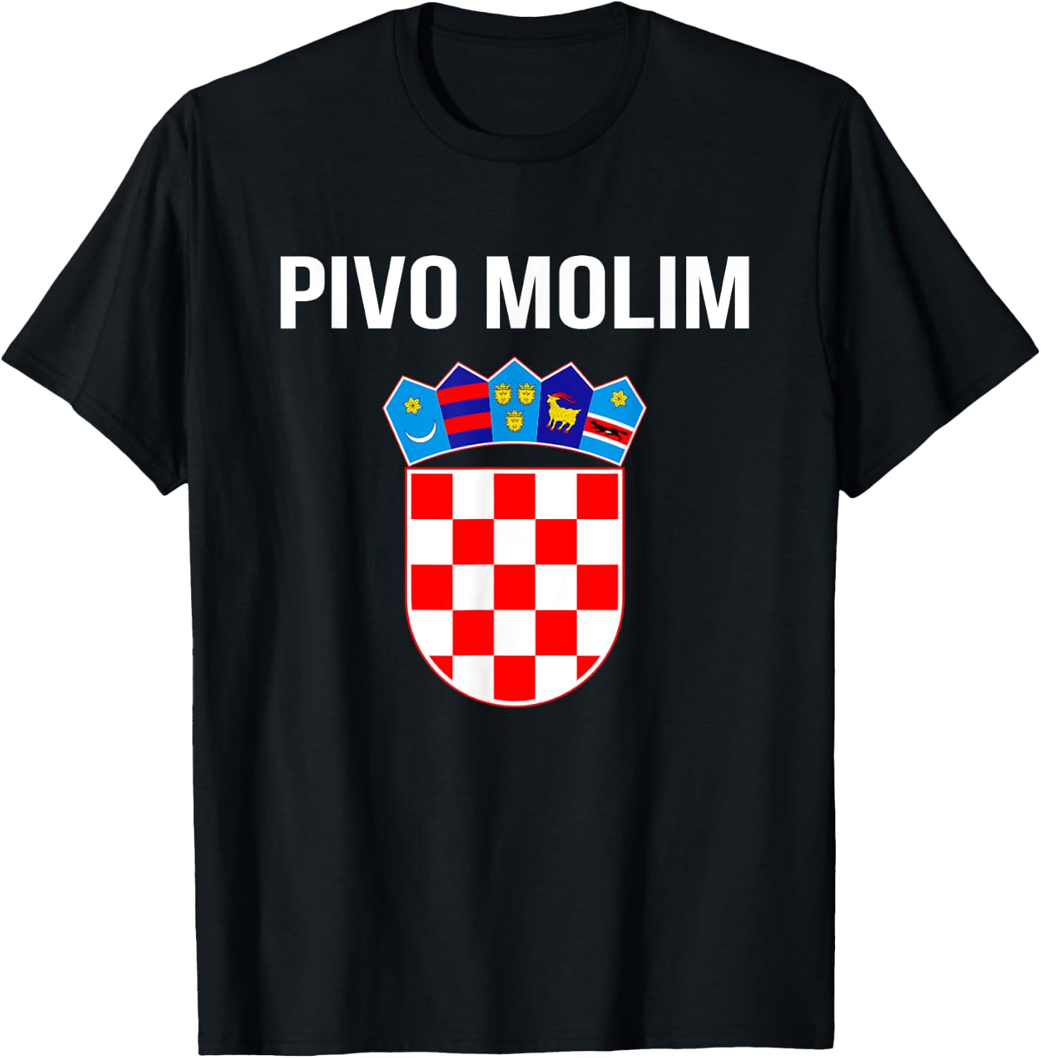 Beer Please In Croatian Shirt Hrvatska Croatia Souvenir Gift T-Shirt - T-Shirt | Black