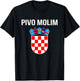 Beer Please In Croatian Shirt Hrvatska Croatia Souvenir Gift T-Shirt - T-Shirt | Black