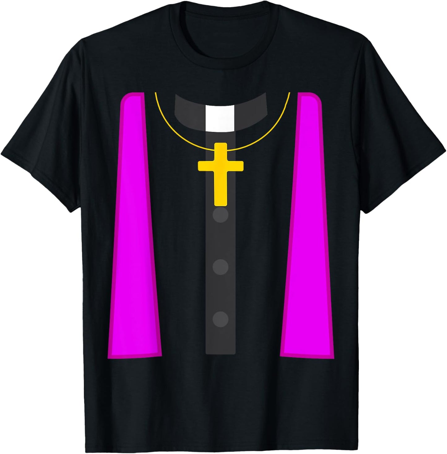Catholic Priest Chaplain Padre Halloween Party Costume T-Shirt - T-Shirt | Black
