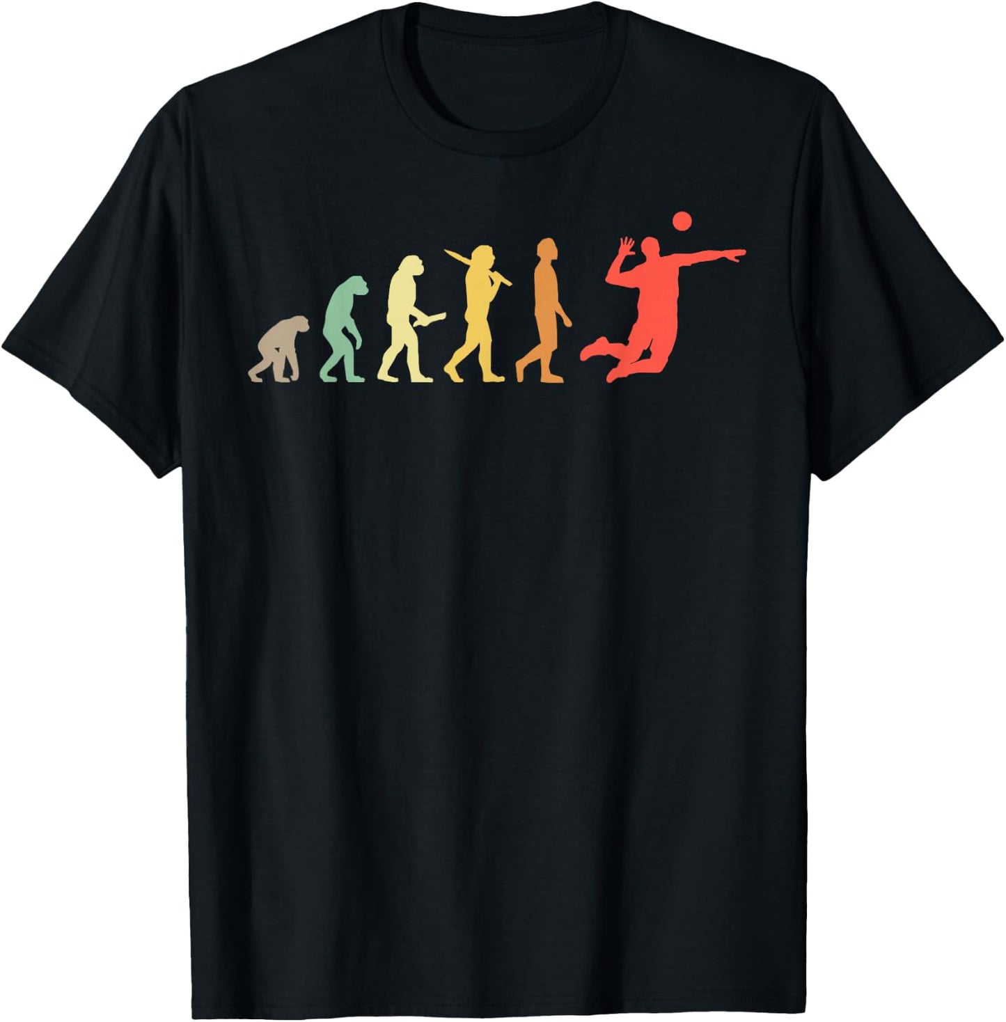 Retro Volleyball Evolution Gift Volleyball Players T-Shirt - T-Shirt | Black
