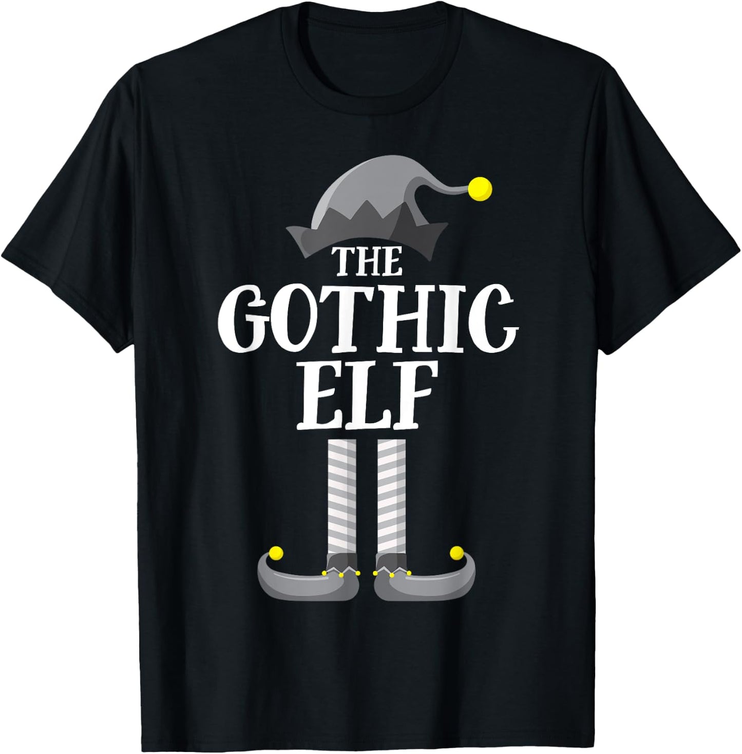 Gothic Black Elf Matching Family Group Christmas Party PJ T-Shirt - T-Shirt | Black