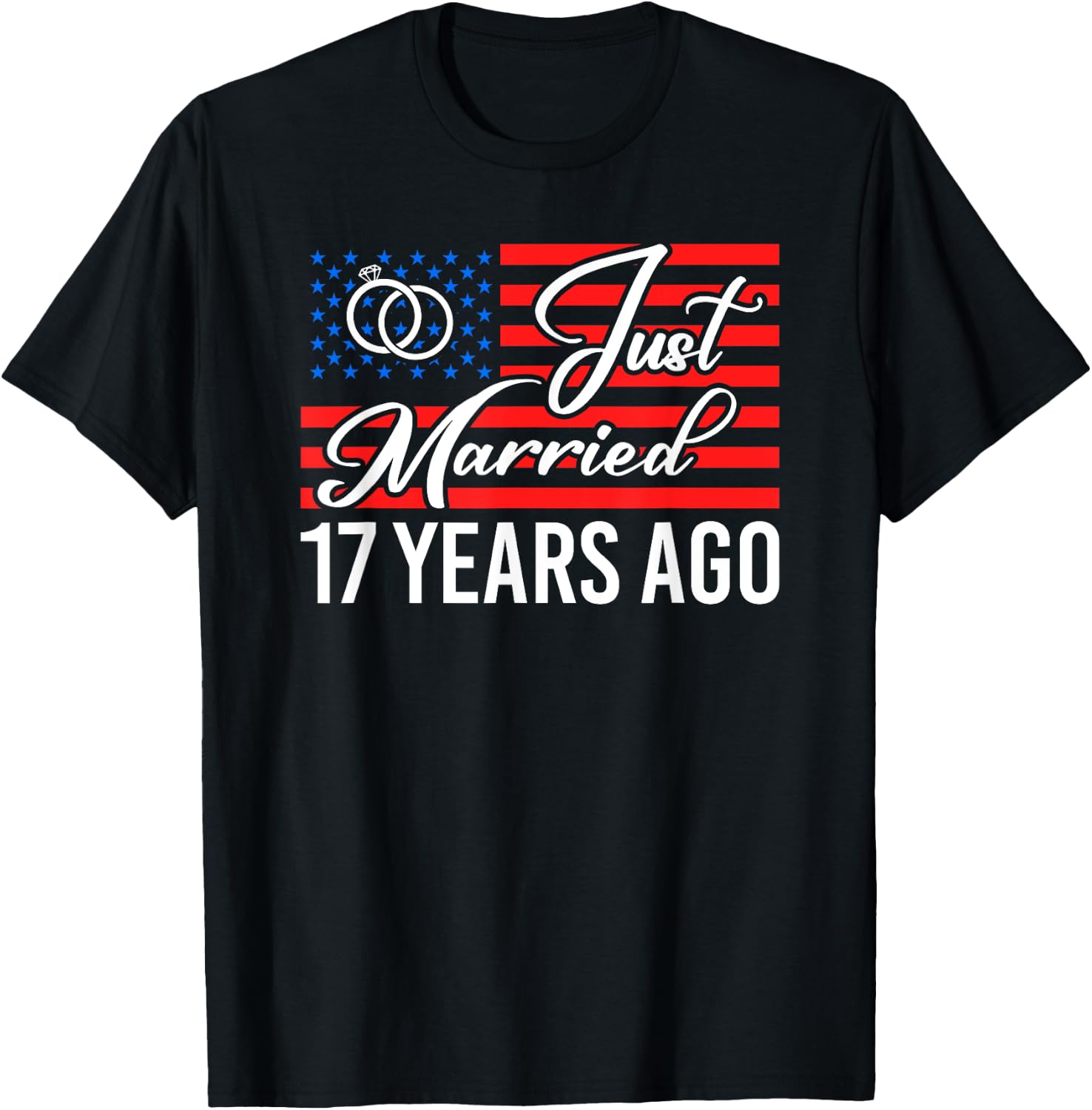 Just Married 17 Years Ago 17th Husband Wife Anniversary T-Shirt - T-Shirt | Black