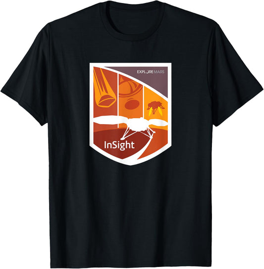 JPL Insight Mission Badge - NASA Space T-Shirt - T-Shirt | Black
