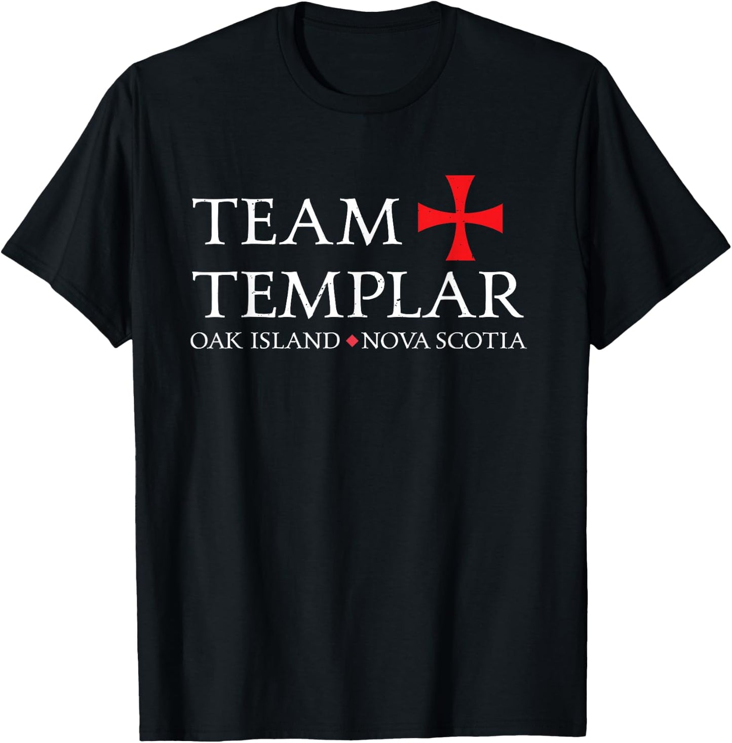 Team Templar Funny Oak Island Treasure - White T-Shirt - T-Shirt | Black