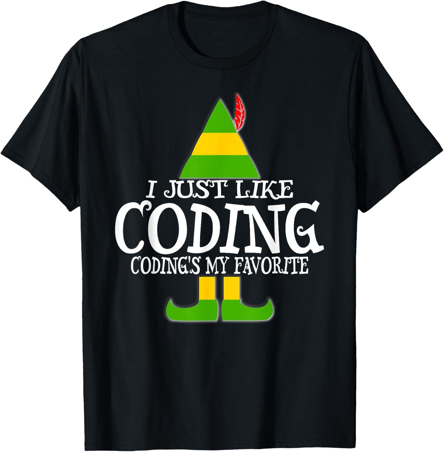 CODING ELF Christmas Computer Medical Coder Program T-Shirt - T-Shirt | Black