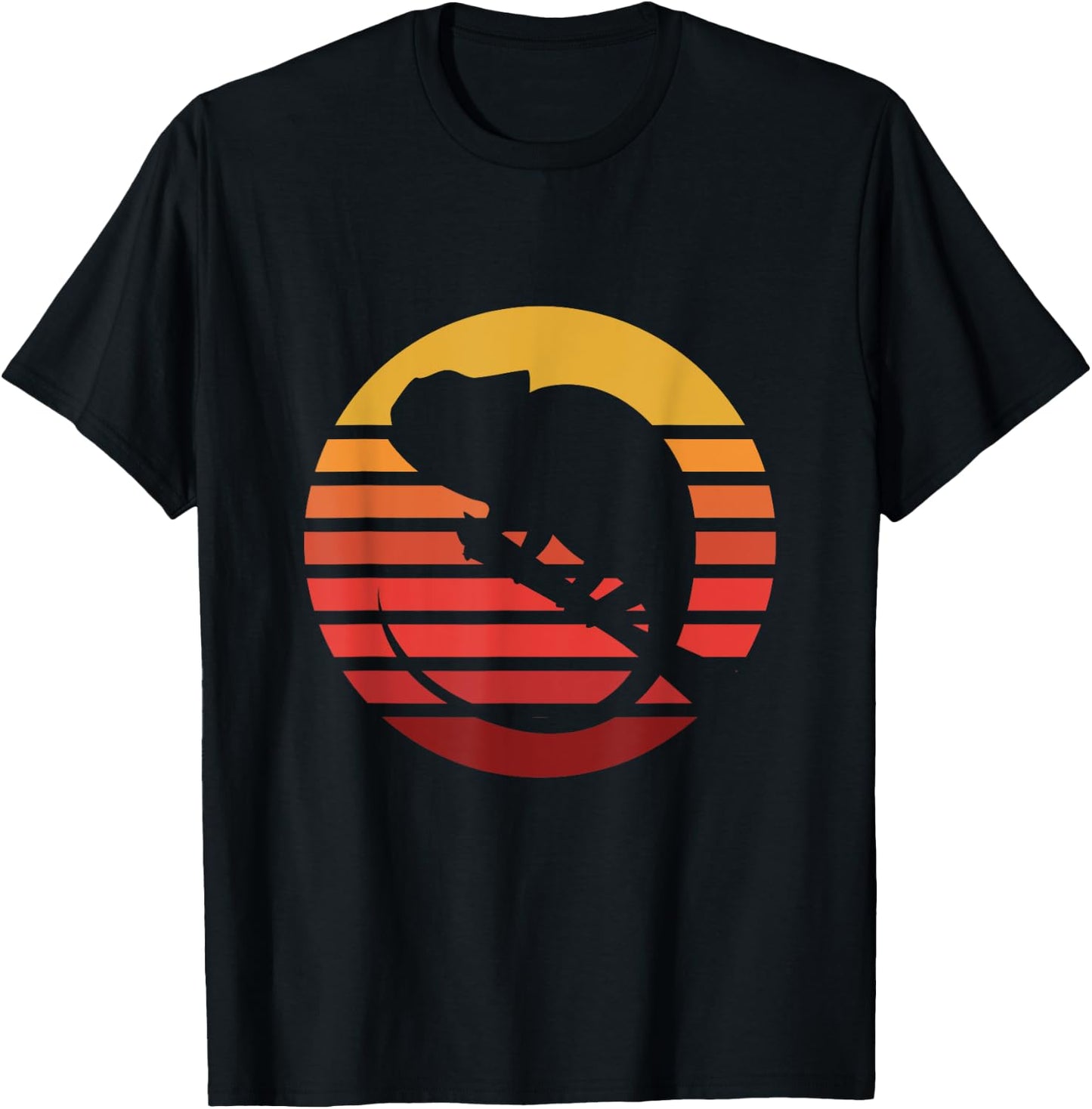 Vintage Chameleon Retro Eighties Old World Lizard Shirt Gift T-Shirt - T-Shirt | Black