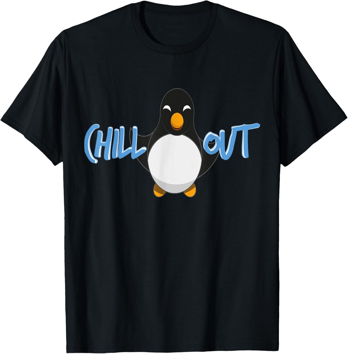 Chill Out Penguin Funny T-Shirt - T-Shirt | Black