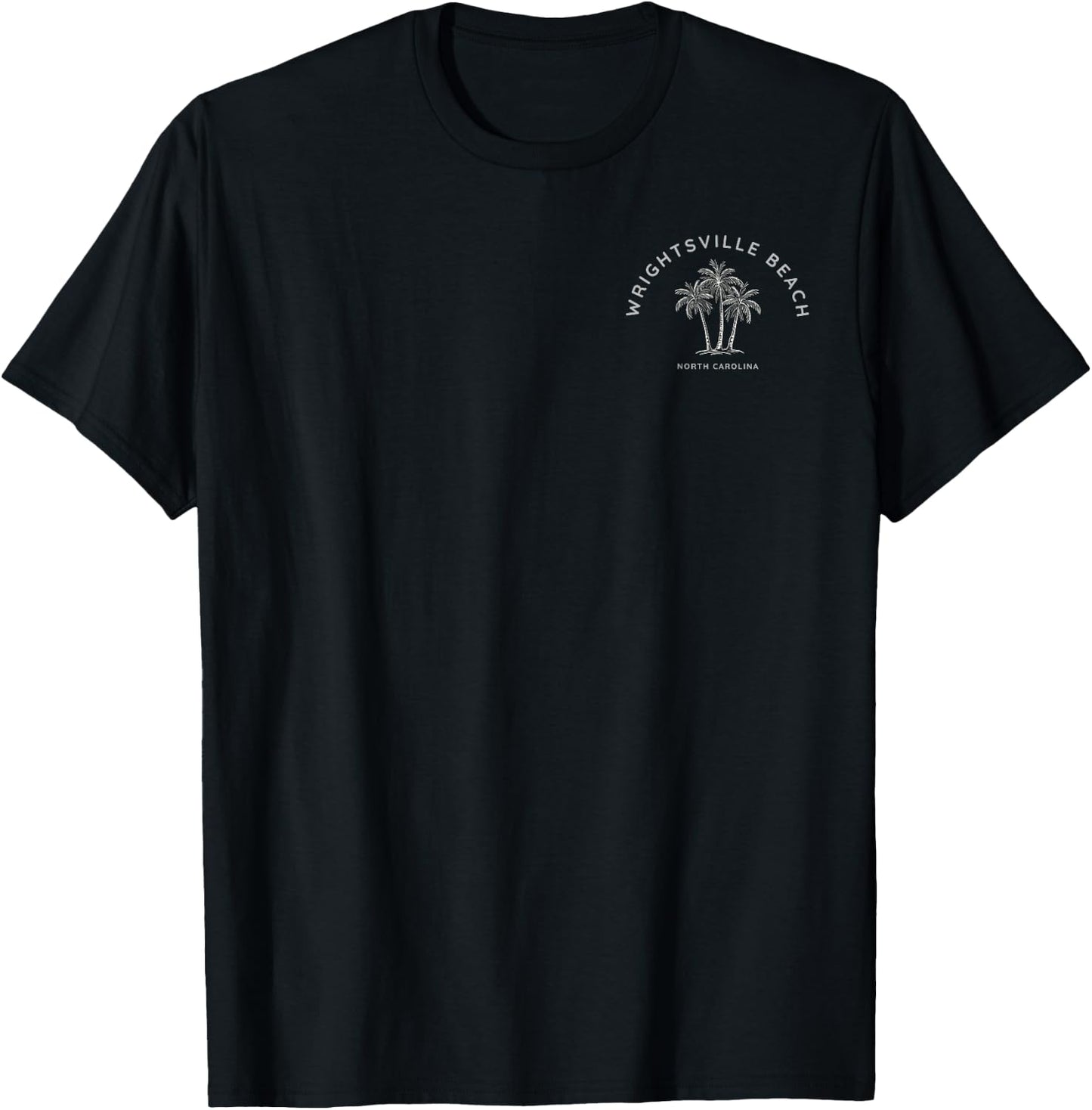 Wrightsville Beach North Carolina NC Surf Vintage Palm Trees T-Shirt - T-Shirt | Black