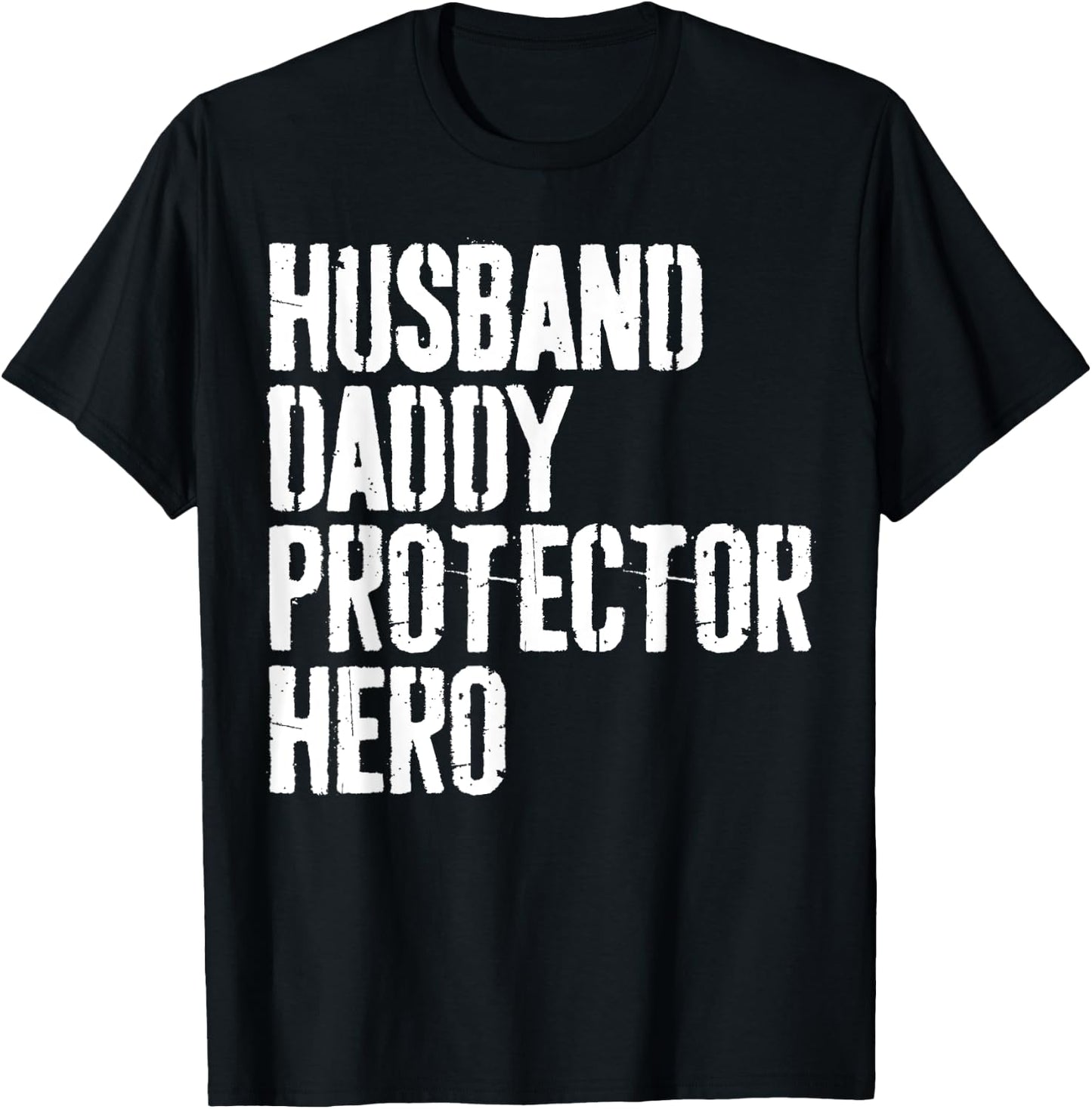 Husband Daddy Protector Hero Shirt Men Dad Fathers Day T-Shirt - T-Shirt | Black