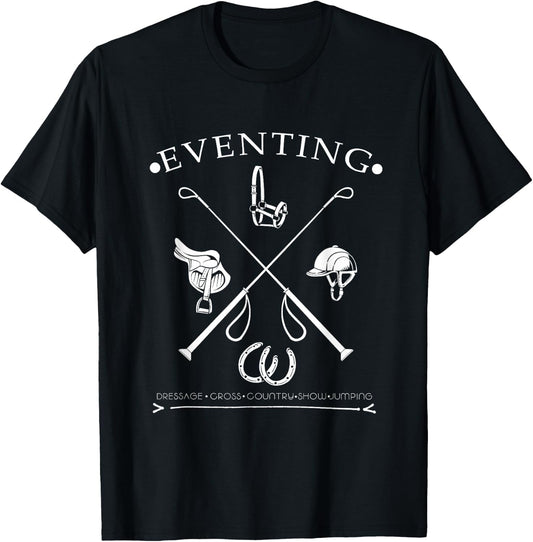 Horse Gift Shirt Horseback Riding Eventing T-Shirt - T-Shirt | Black