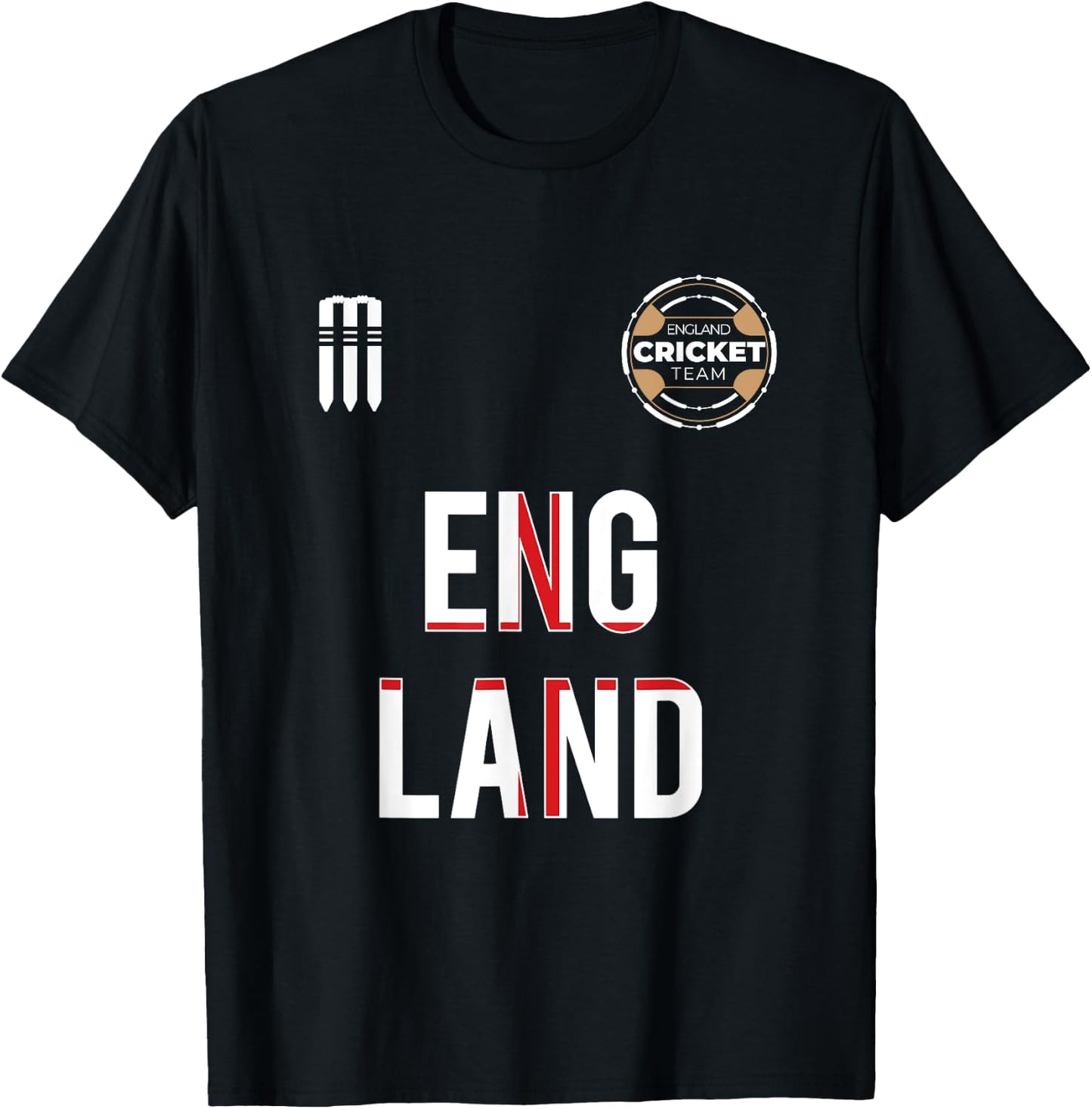 England Cricket Jersey : Gift National Fans English Cricket T-Shirt - T-Shirt | Black