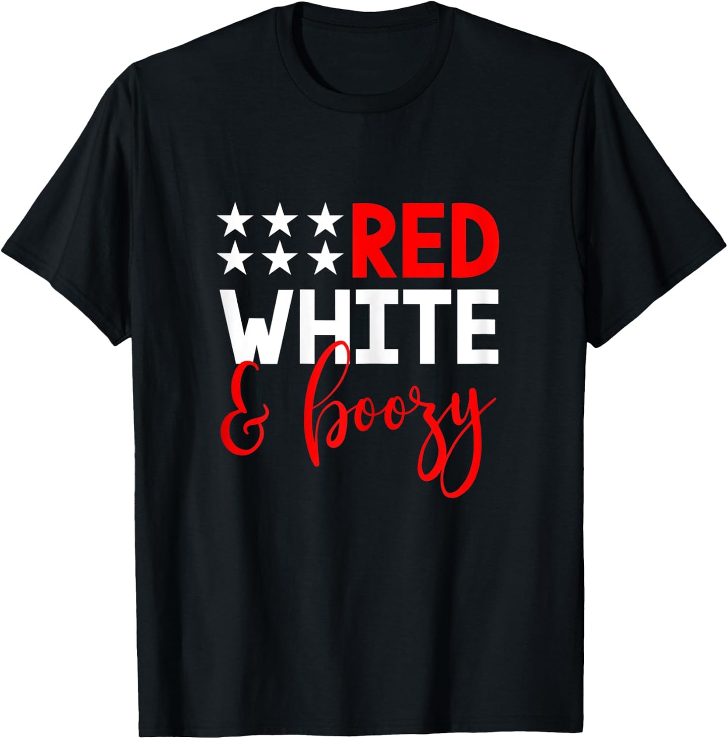 Red White & Boozy 4th of July Party Shirt Funny Drinking T-Shirt - T-Shirt | Black