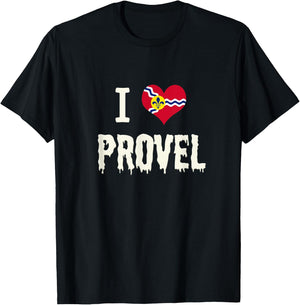 St. Louis Flag Provel Cheese Design I Heart Provel T-Shirt - T-Shirt | Black