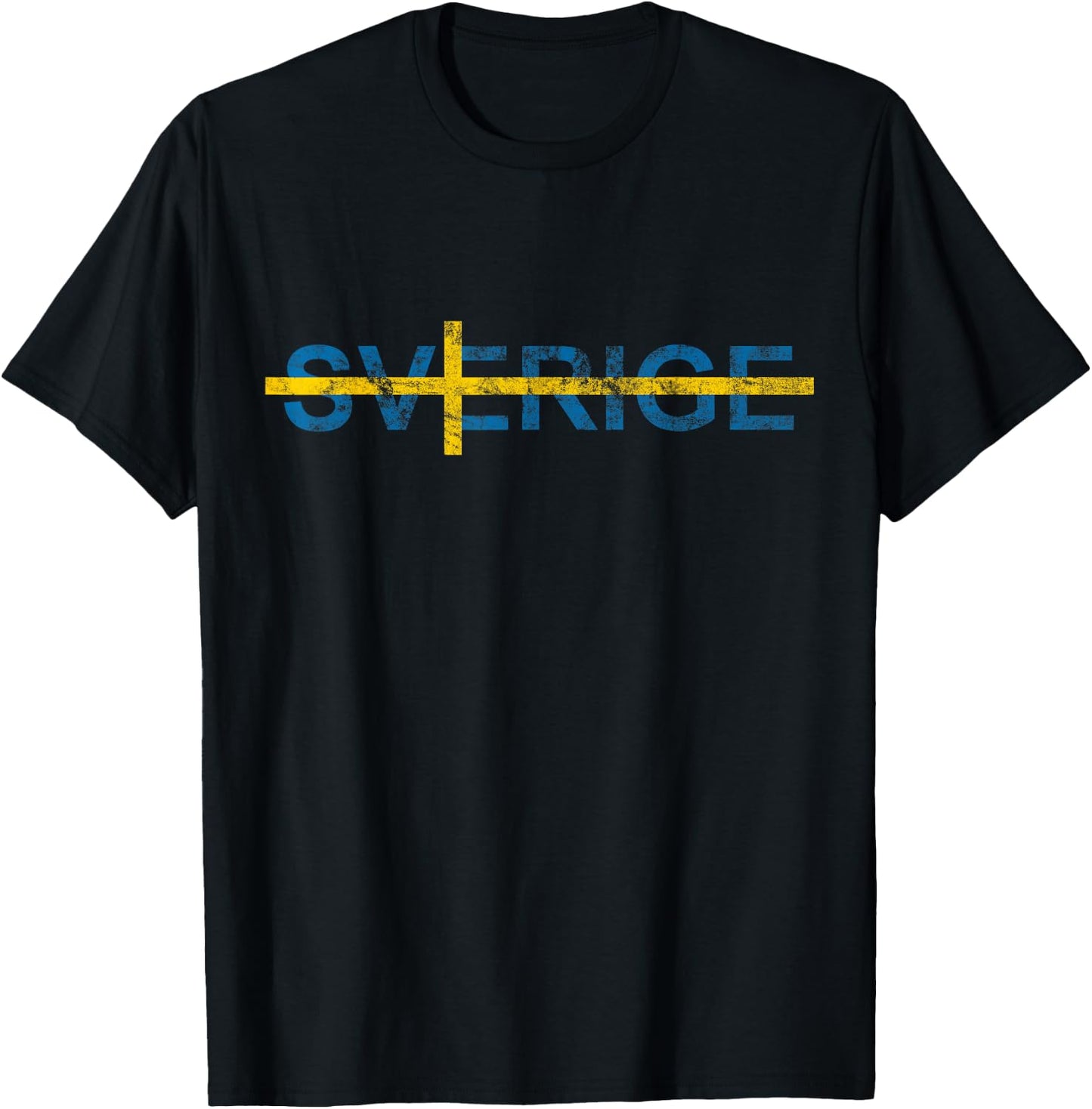 Sverige Swedish Flag Sweden Travel Europe Nordic Cross T-Shirt - T-Shirt | Black