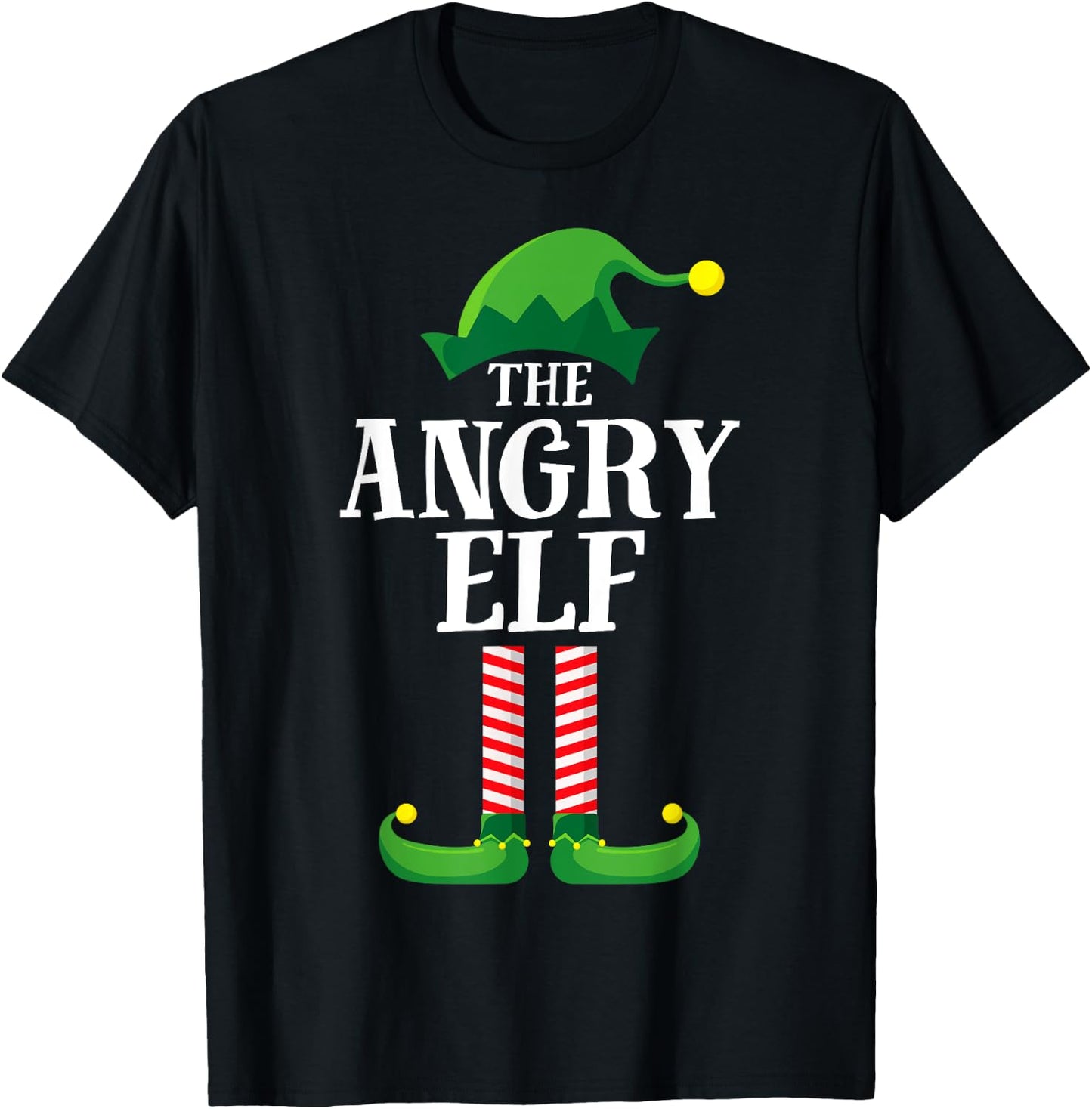 Angry Elf Matching Family Group Christmas Party Pyjamas T-Shirt - T-Shirt | Black
