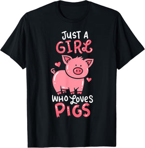 Pig Piglet Hog Farm Animal Funny Gift T-Shirt - T-Shirt | Black