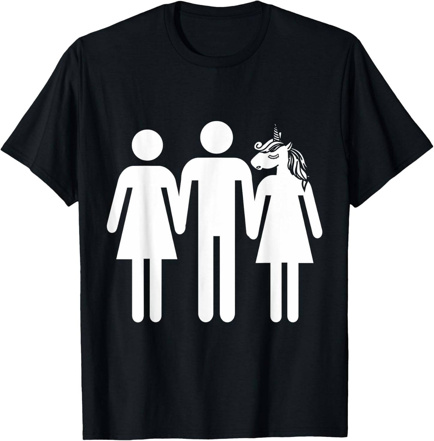 Unicorn Threesome Funny Shirt T-Shirt - T-Shirt | Black