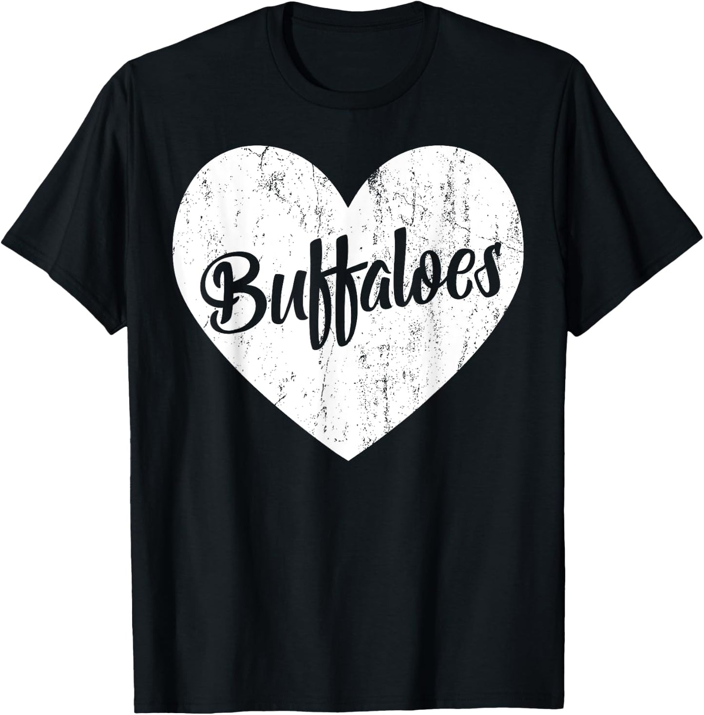 Buffaloes School Sports Fan Team Spirit Mascot Heart Gift T-Shirt - T-Shirt | Black