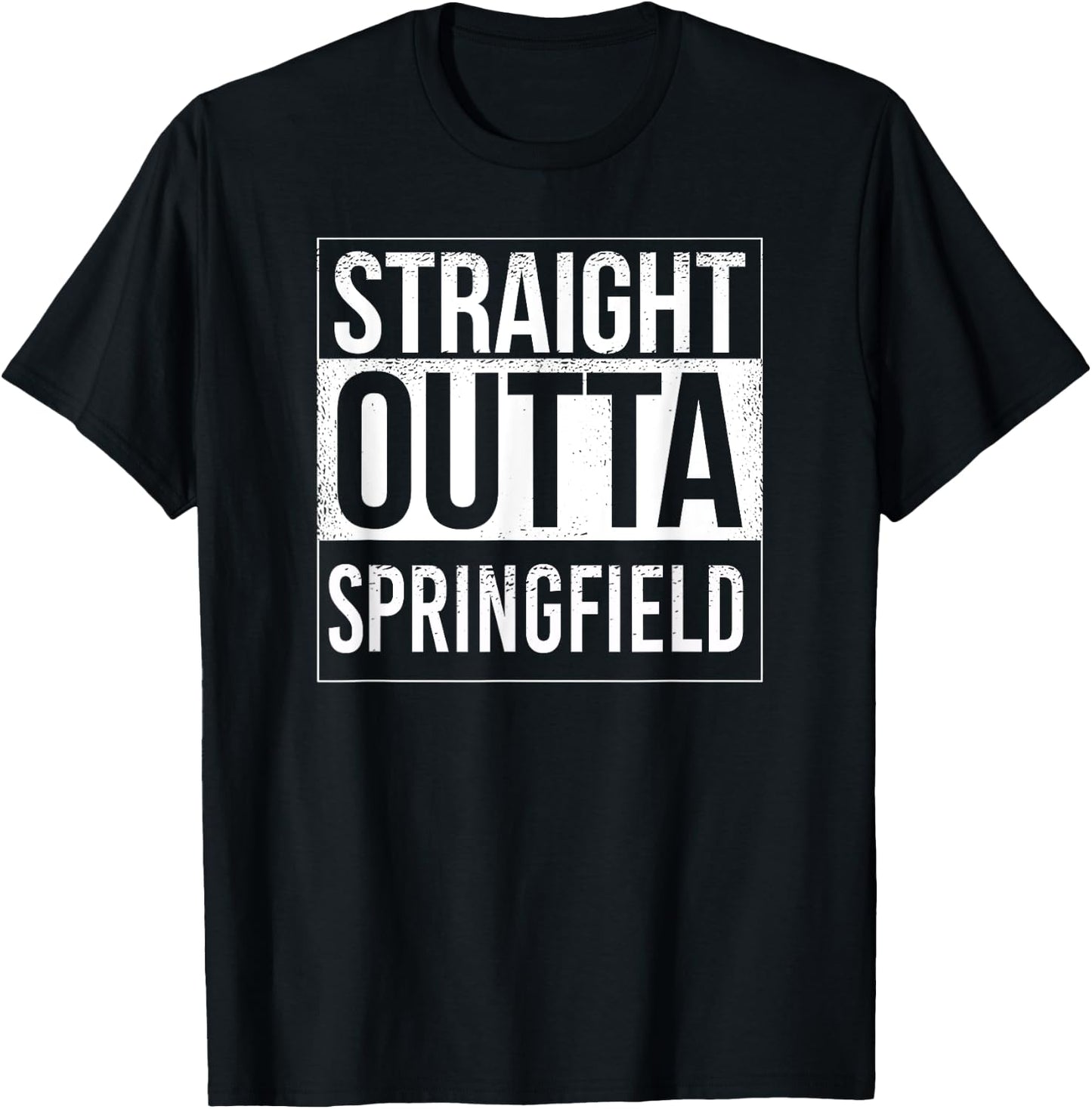 Straight outta Springfield - USA American Hometown City T-Shirt - T-Shirt | Black