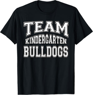 Team Kindergarten Grade Bulldogs Student Back To School T-Shirt - T-Shirt | Black