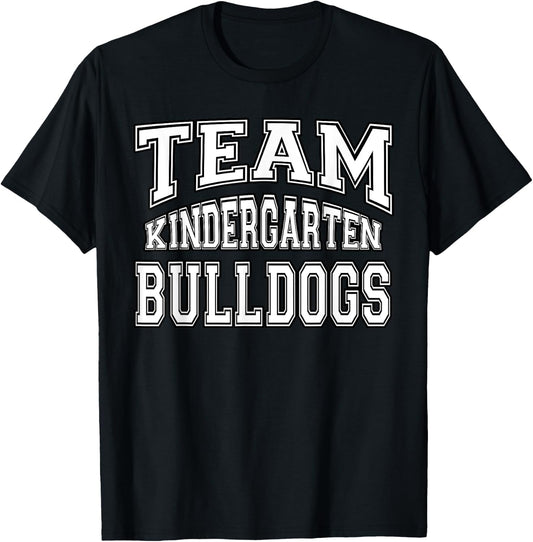 Team Kindergarten Grade Bulldogs Student Back To School T-Shirt - T-Shirt | Black