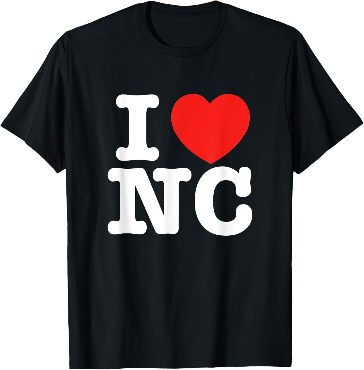 I Heart North Carolina (NC) Love T-Shirt - T-Shirt | Black