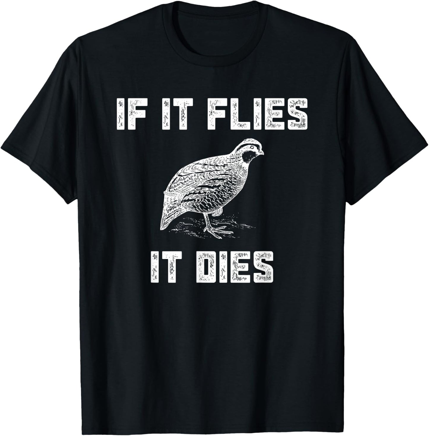 Funny Quail Hunting - Bobtail Hunter Gift T-Shirt - T-Shirt | Black
