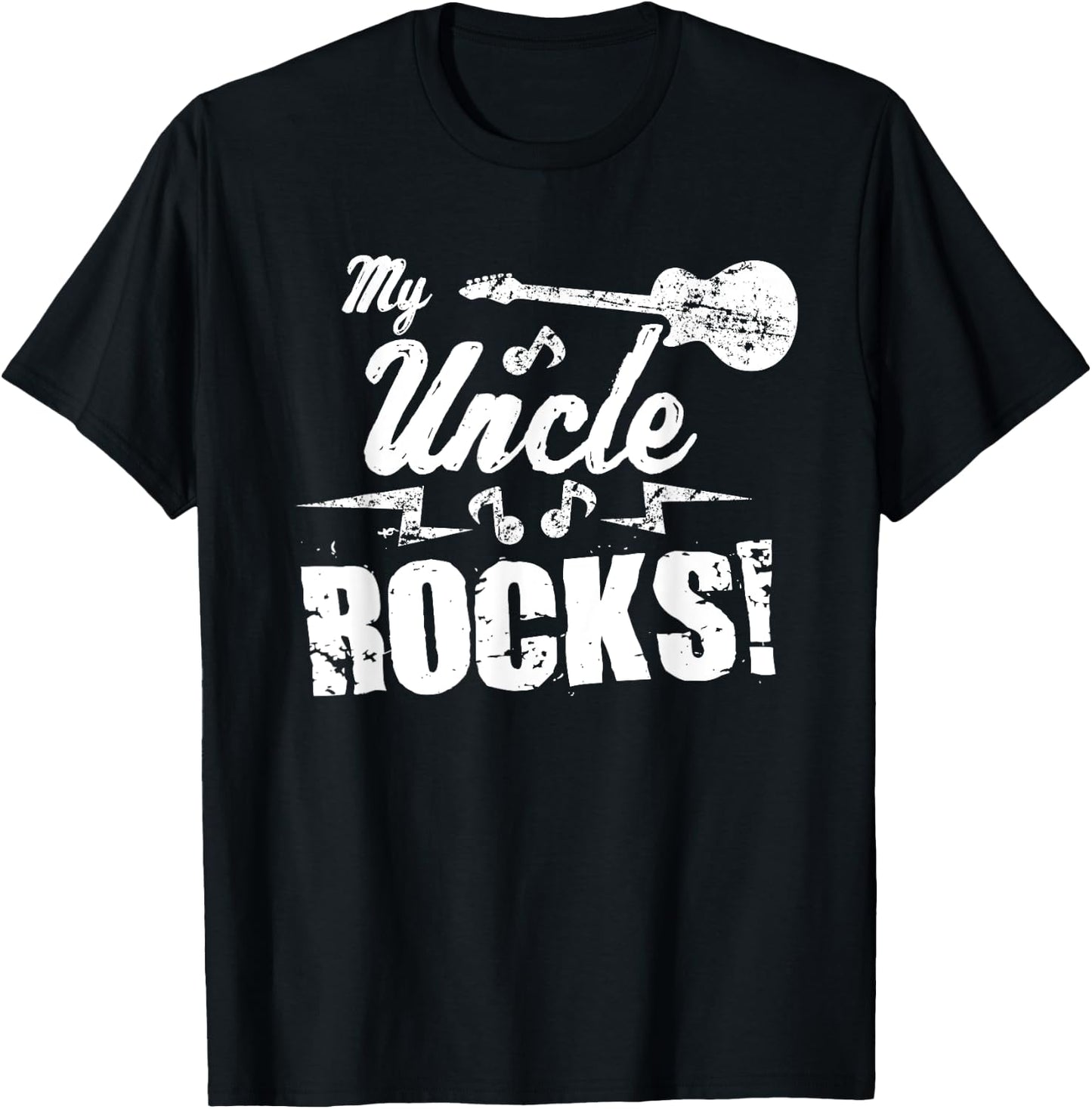 My Uncle Rocks - Guitar Rock n Roll Funny Gift T-Shirt - T-Shirt | Black