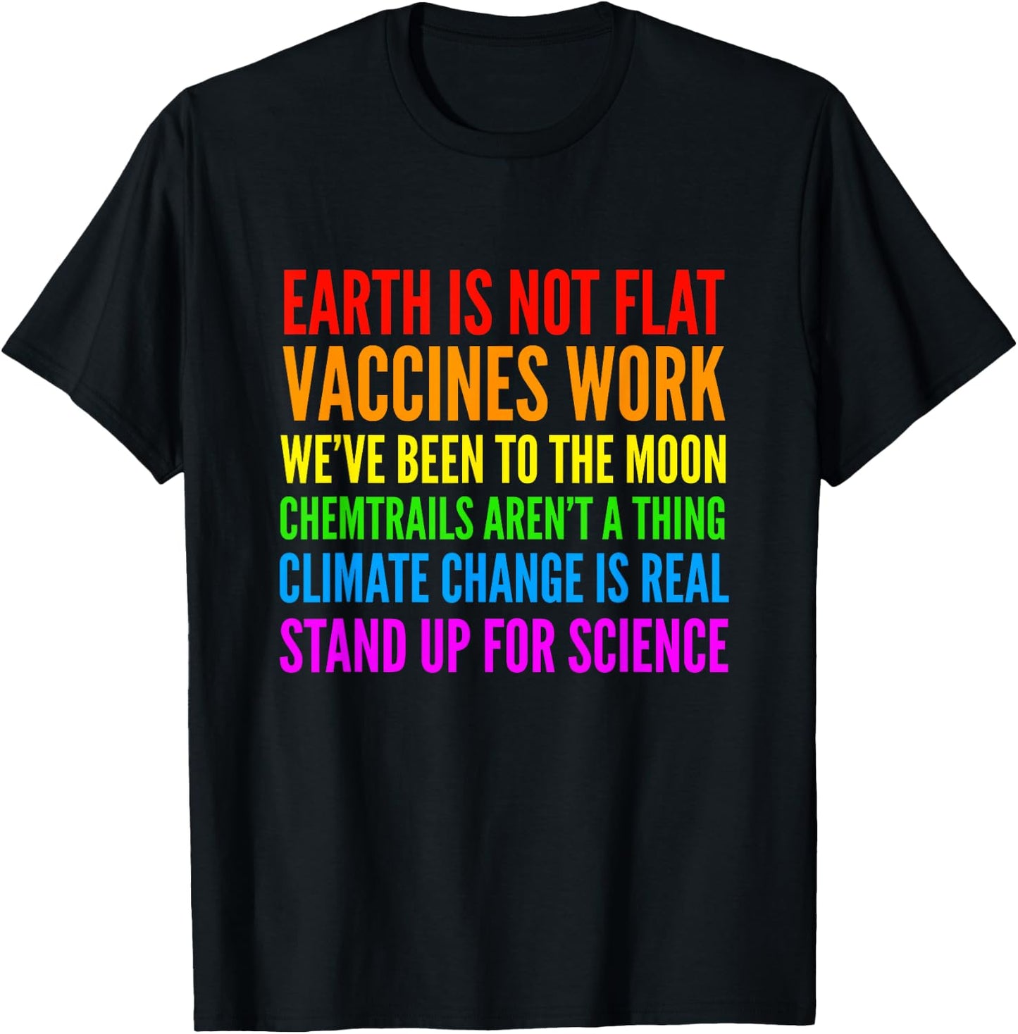 Earth Is Not Flat | Stand Up For Science Teacher T-Shirt - T-Shirt | Black