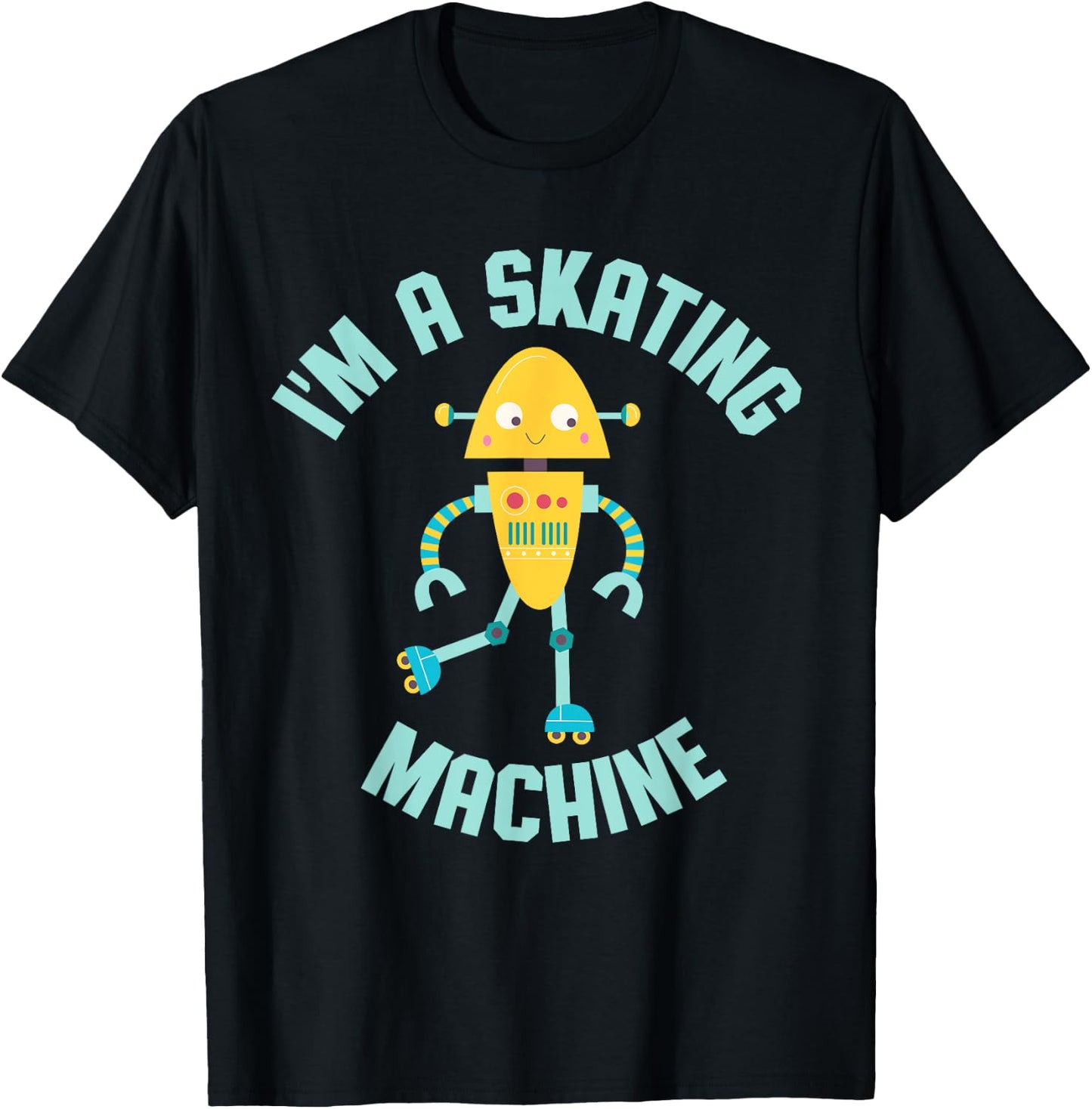 Roller Skating Robot for Boys and Girls T-Shirt - T-Shirt | Black