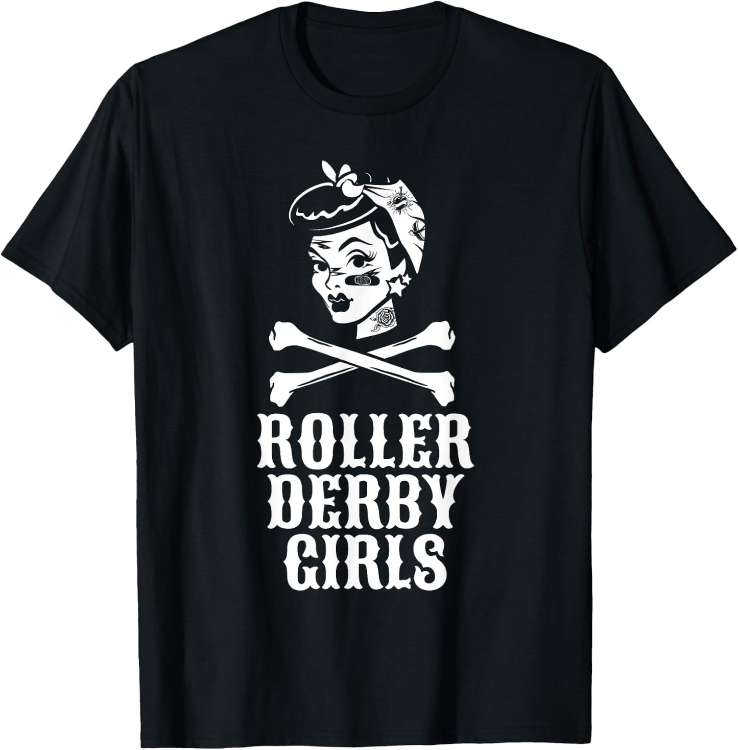 Roller Derby Girls Pinup Flat Track Roller Derby Shirt T-Shirt - T-Shirt | Black