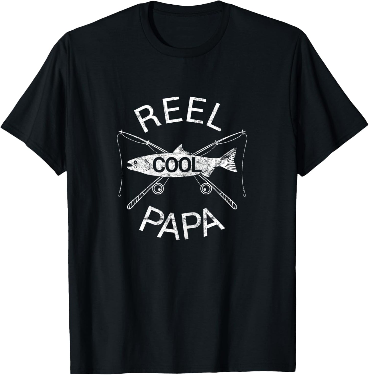 Father's Day Gifts Funny Fishing Reel Cool Papa Dad Joke T-Shirt - T-Shirt | Black
