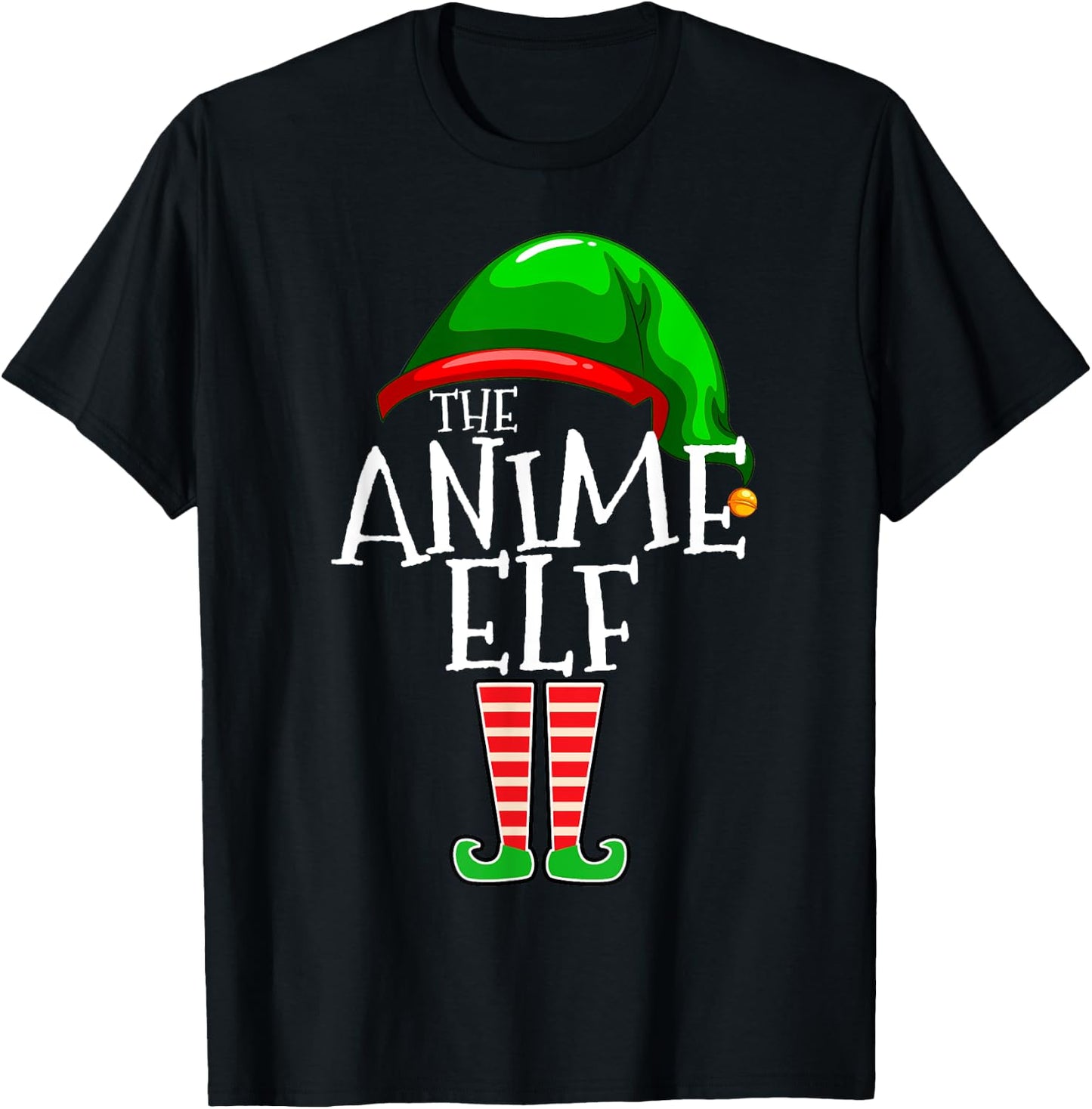 Anime Elf Group Matching Family Christmas Gift Holiday Set T-Shirt - T-Shirt | Black
