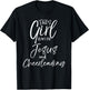 This Girl Runs on Jesus and Cheerleading Shirt Cute Cheer T-Shirt - T-Shirt | Black