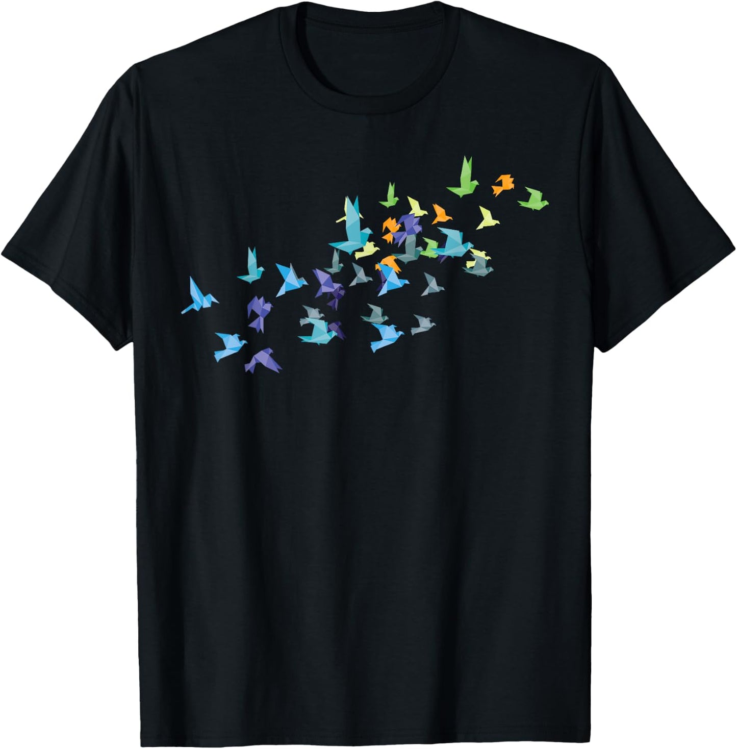 Origami Paper Cranes Japanese Culture Bird Lovers Gift T-Shirt - T-Shirt | Black