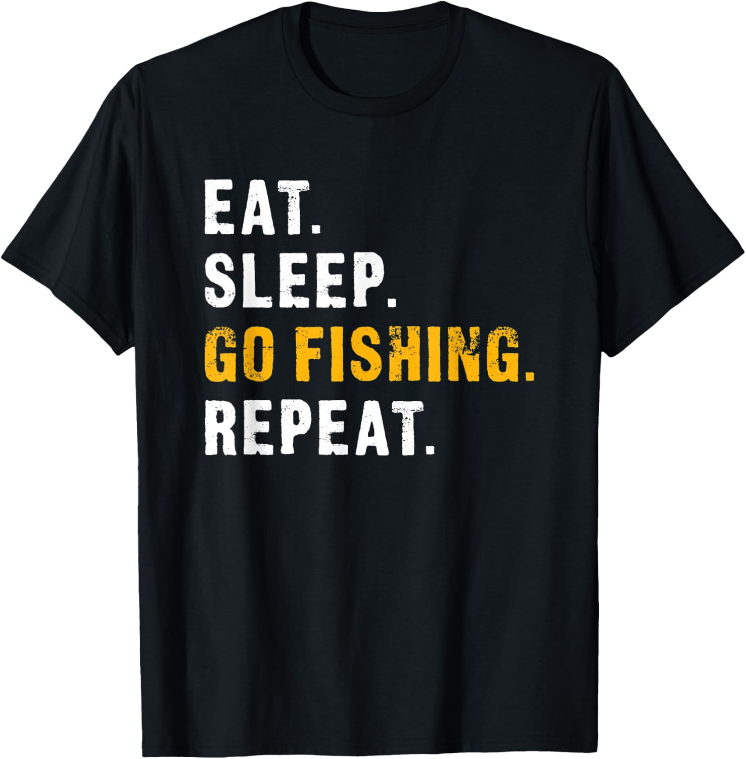 Eat Sleep Go Fishing Repeat T-Shirt - T-Shirt | Black
