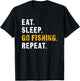 Eat Sleep Go Fishing Repeat T-Shirt - T-Shirt | Black