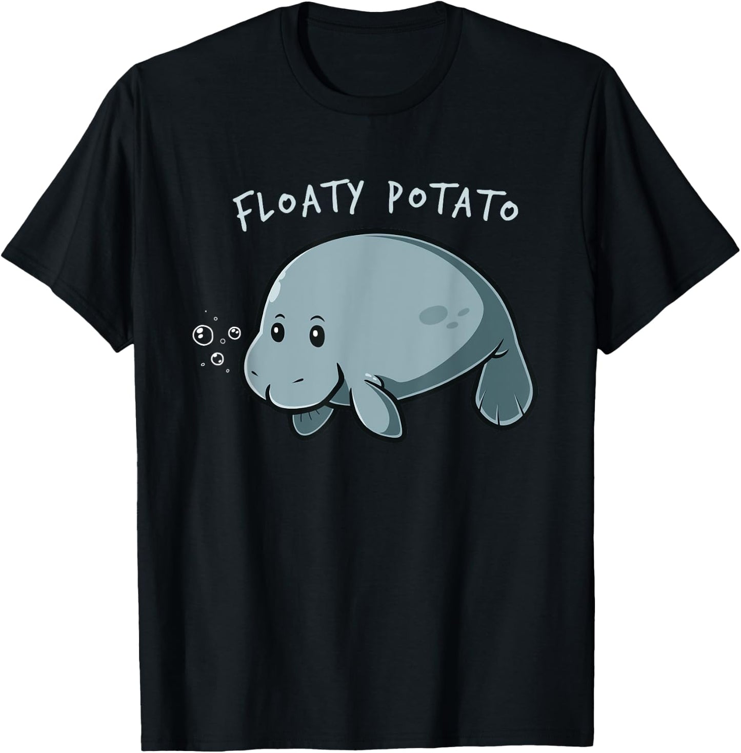 Floaty Potato Funny Manatee Shirt Sea Animal Gift T-Shirt - T-Shirt | Black