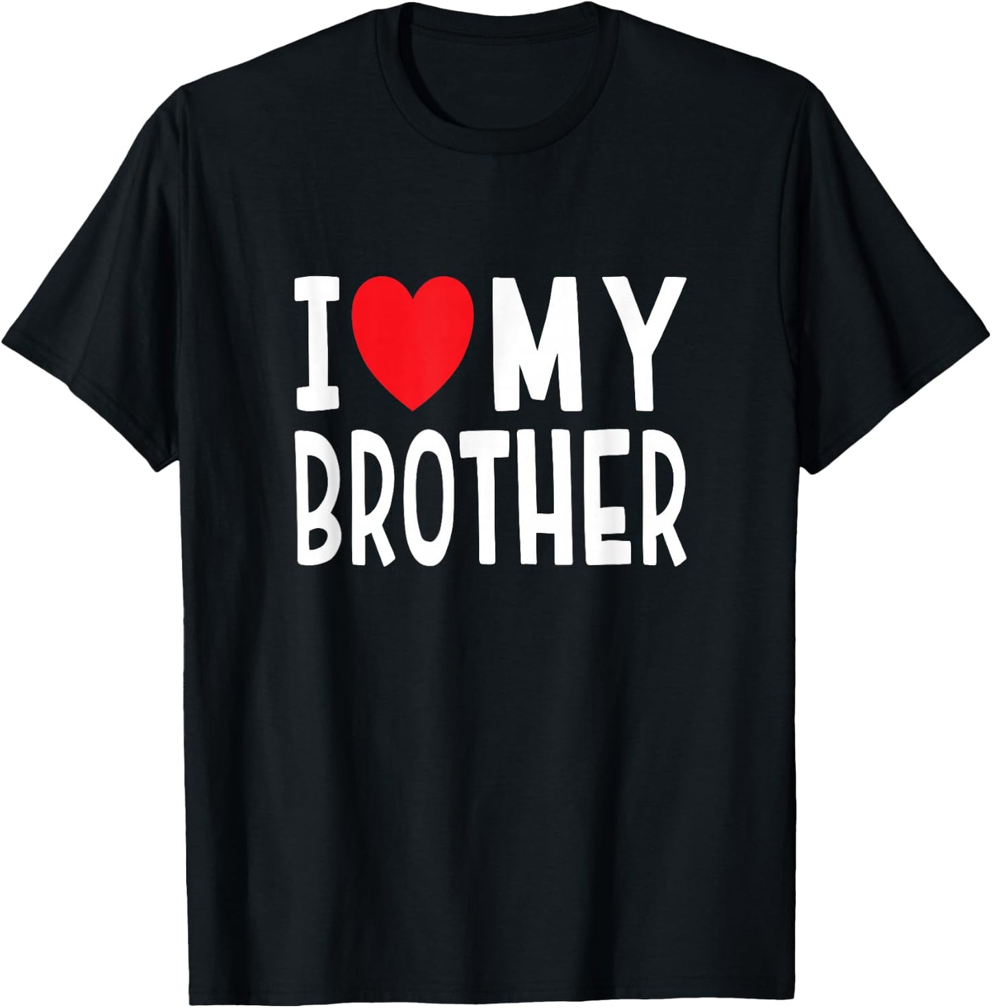 Family Sibling I Love My Brother Heart T-Shirt - T-Shirt | Black