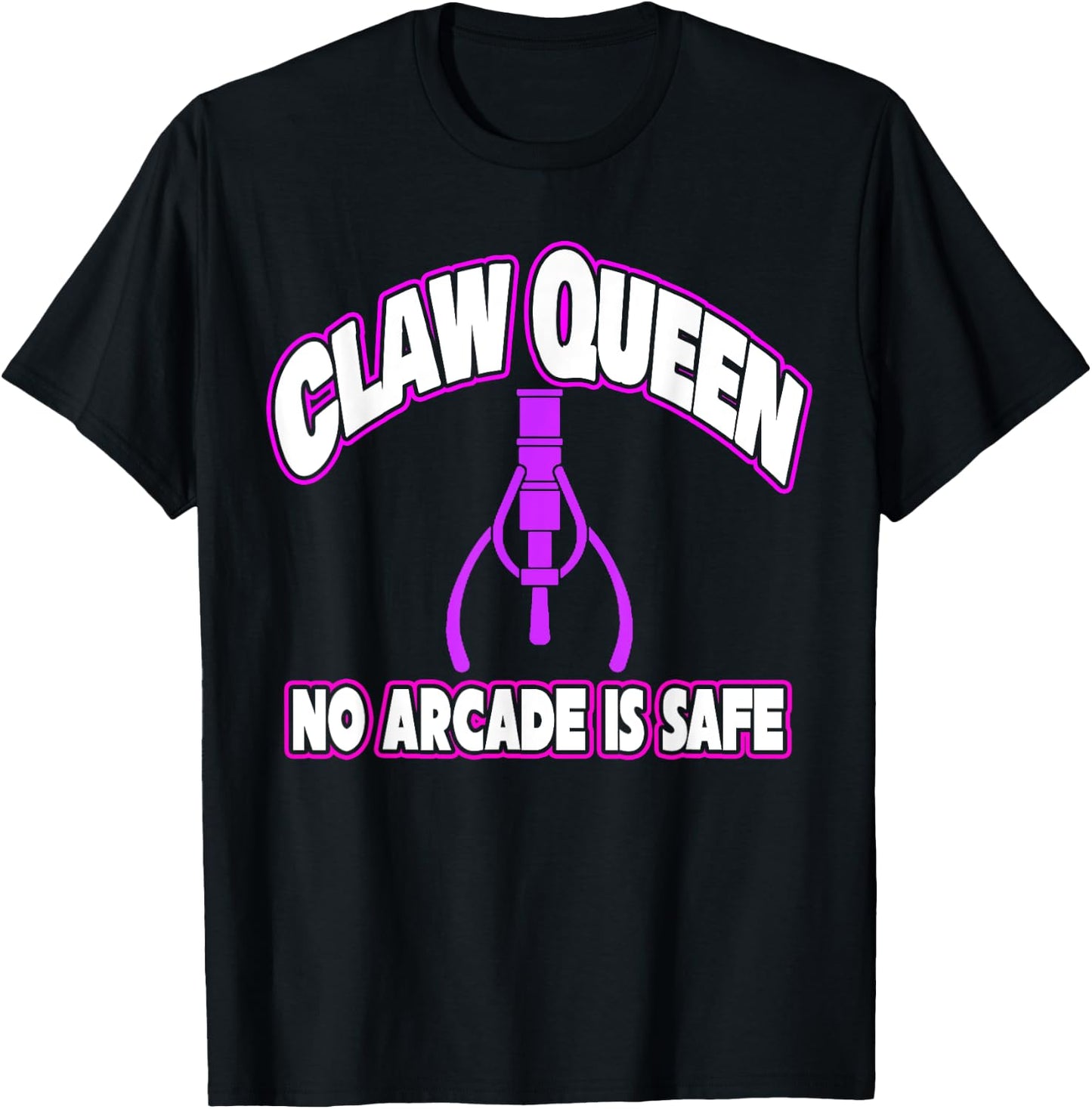Claw Queen Arcade Game Machine Prize Gift Winner Girls T-Shirt - T-Shirt | Black