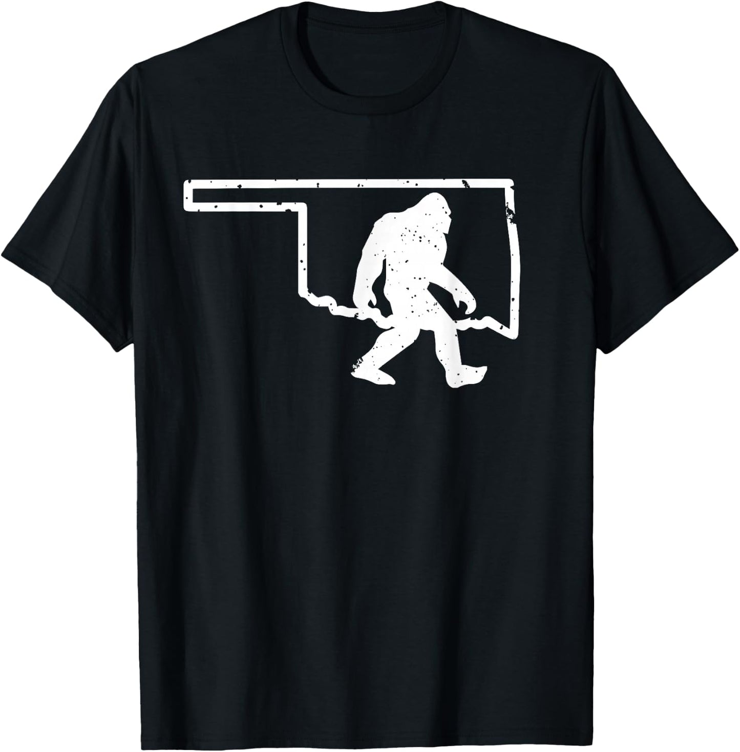 Oklahoma Bigfoot Hunter Sasquatch Yeti State Pride Funny T-Shirt - T-Shirt | Black