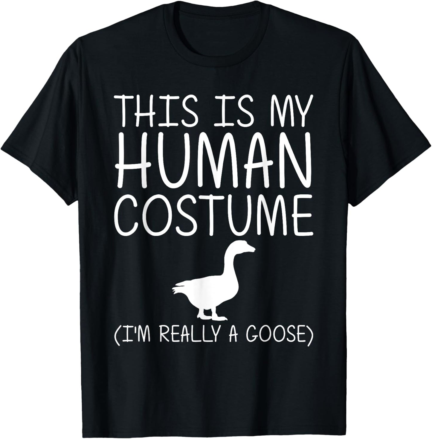 Goose Easy Halloween Human Costume Waterfowl Animal DIY Gift T-Shirt - T-Shirt | Black